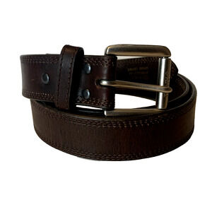 Ariat Brown Leather Belt with Silver Tone Buckle Men’s Size 42" Distressed